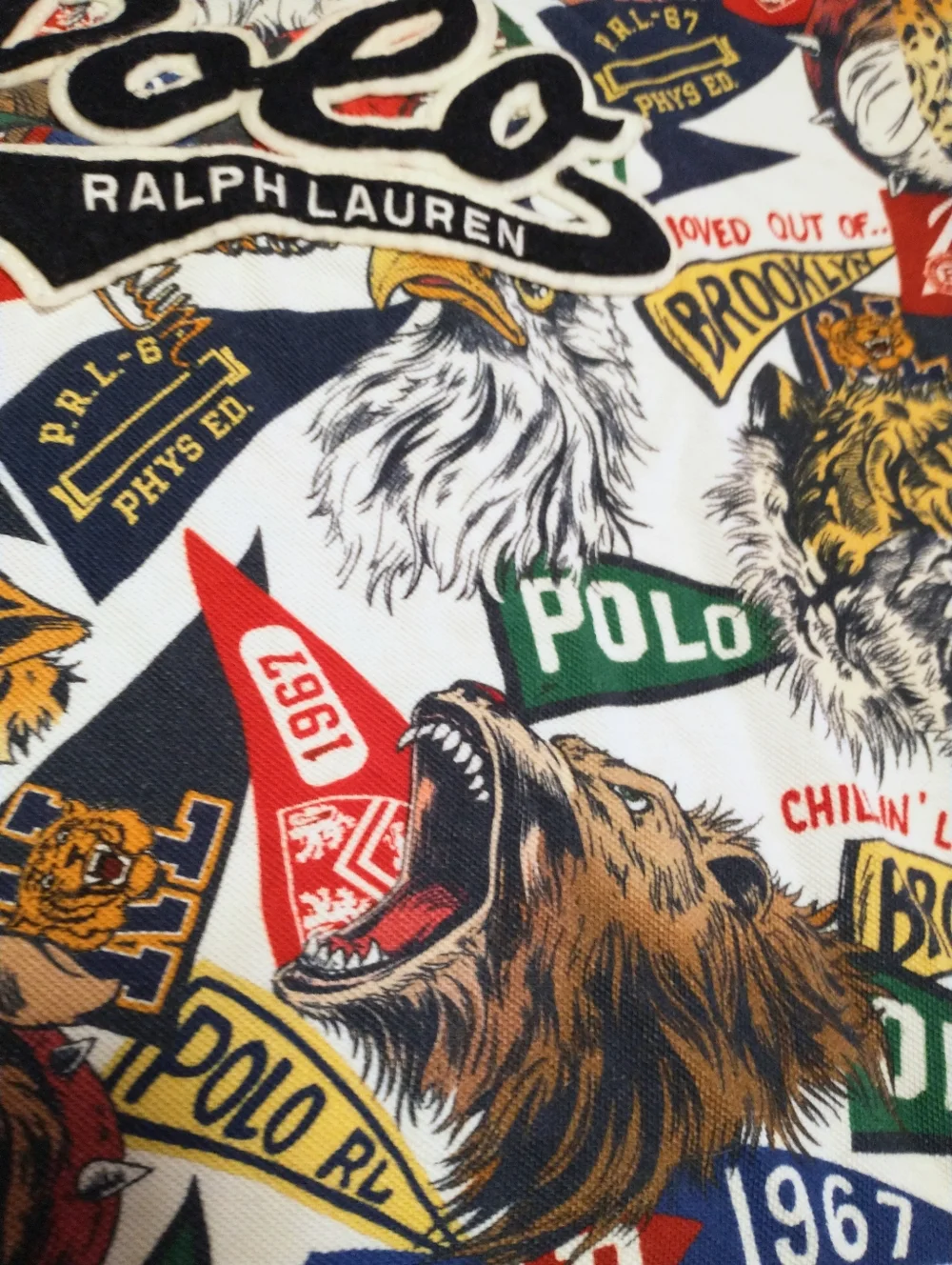 Polo Ralph Lauren Banner Logo College Pennant Polo Shirt Youth Boys Large 14-16
